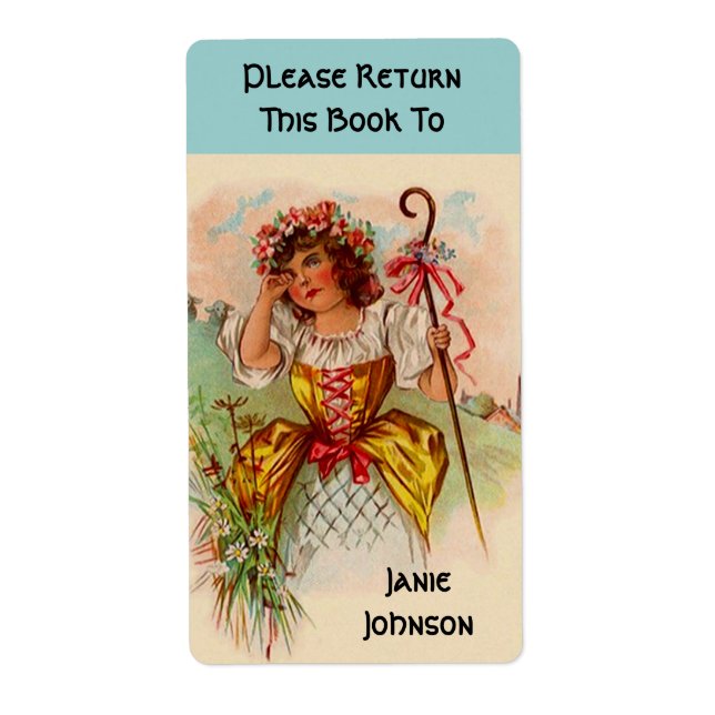 Bookplates Personalised name plates Little Bo Peep (Front)