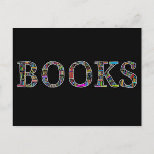 Books: a design for book lovers postcard