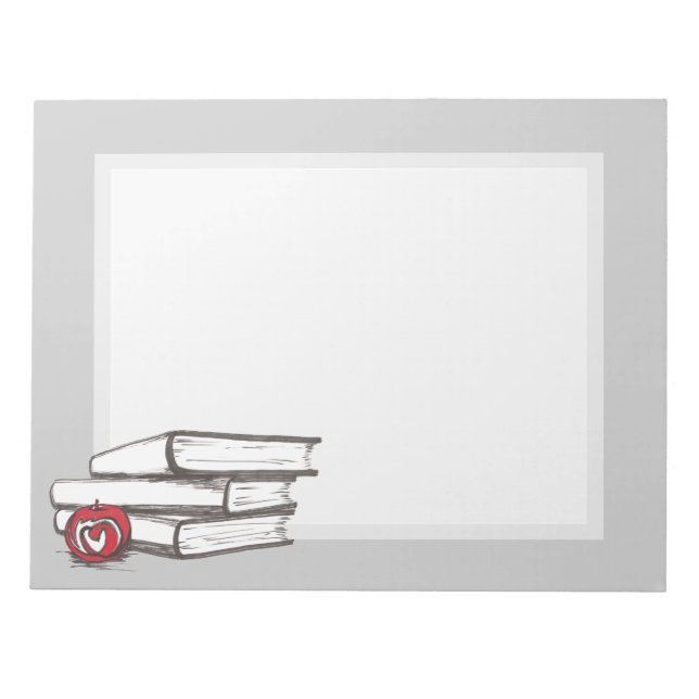 Books + An Apple | Customisable Notepad (Front)