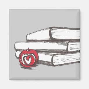 Books + An Apple   Magnet   Customisable