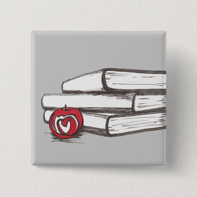 Books + An Apple | Pin | Customisable (Front)