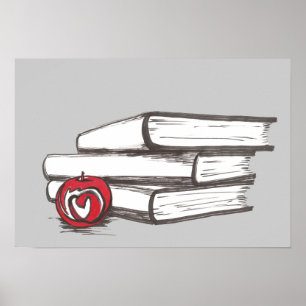 Books + An Apple Poster   Customisable