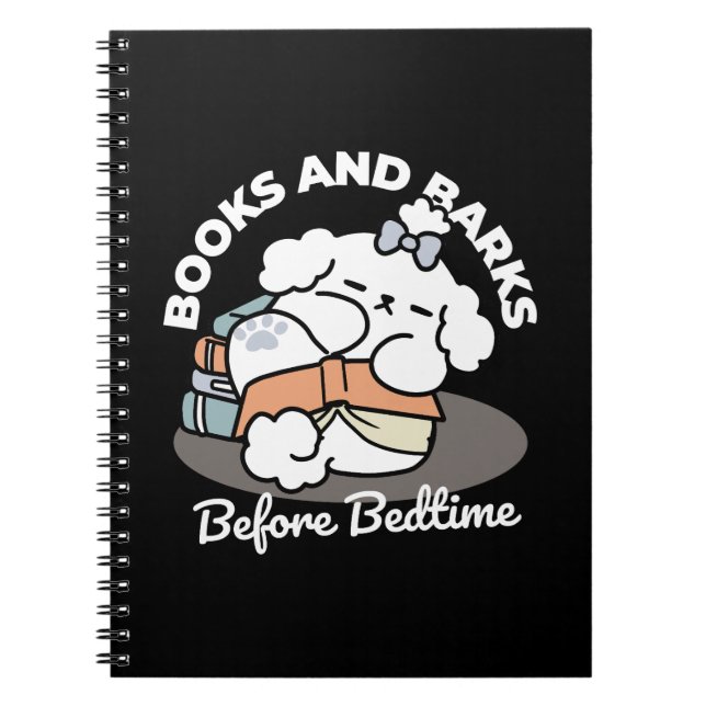 Books and Barks – Cute Sleepy Dog Reading Design (Front)