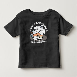 Books and Barks – Cute Sleepy Dog Reading Design Toddler T-Shirt