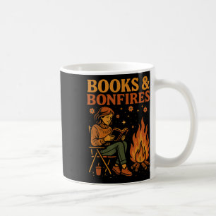 Books And Bonfires Cosy Campfire Reading Retro Fal Coffee Mug