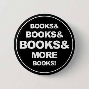 Books and books and more books 6 cm round badge