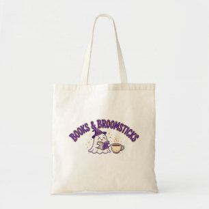 Books and Broomsticks Tote Bag Ghost Reading