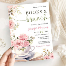 Books and Brunch Baby Shower Girl Pink Floral