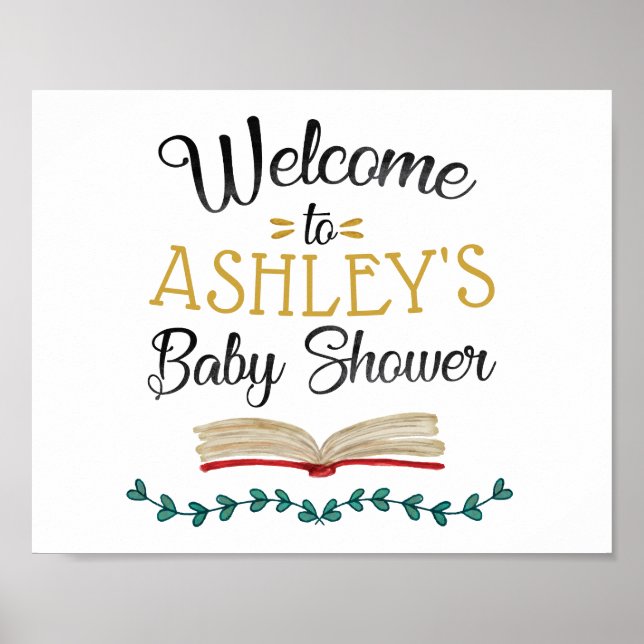 Books and Brunch Baby Shower Welcome Sign (Front)