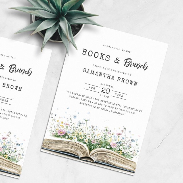 Books and Brunch Book Bridal Shower Invitation (Creator Uploaded)