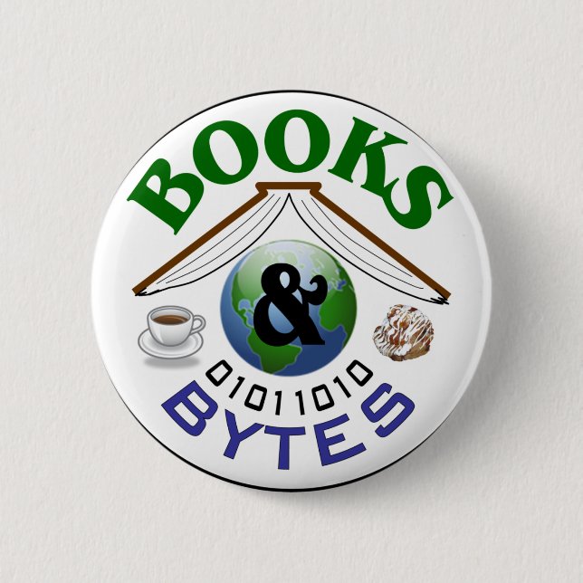Books and Bytes logo button (Front)