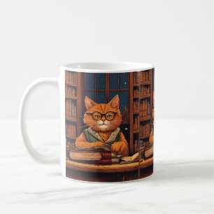 books and cats coffee mug