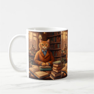books and cats coffee mug
