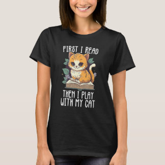 Books And Cats Reading Cat & Book T-Shirt