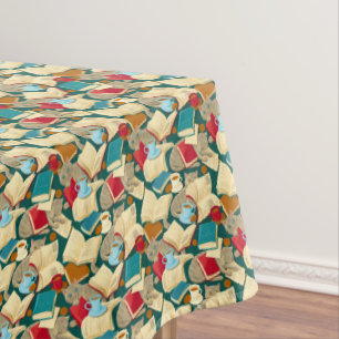 Books and cats tablecloth