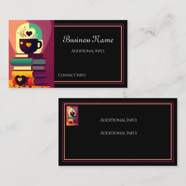 Books And Coffee Business Card (Front/Back)