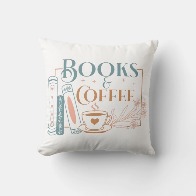 Books And Coffee Cushion (Front)