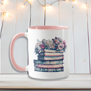 Books and Coffee is All I Need   Vintage Flowers Mug