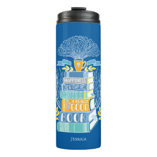 Books and Coffee Lover Personalized Thermal Tumbler
