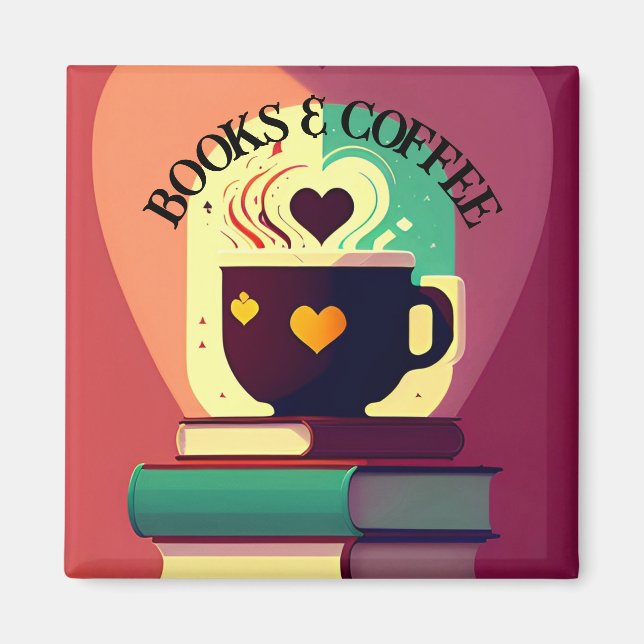 Books And Coffee Magnet (Front)