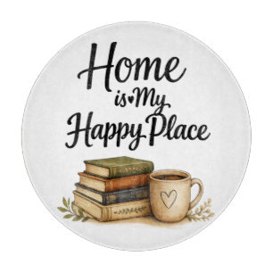Books and Coffee - Vintage Book Cutting Board