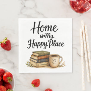 Books and Coffee - Vintage Book Napkin
