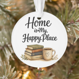 Books and Coffee - Vintage Book Ornament