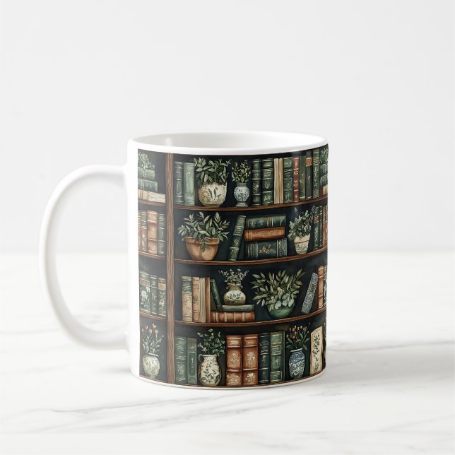 Books and Flowers Coffee Mug (Left)