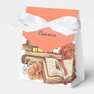 Books And Flowers Tent Favour Box