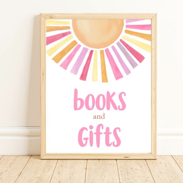 Books and gifts boho sunshine pink yellow orange poster (Creator Uploaded)