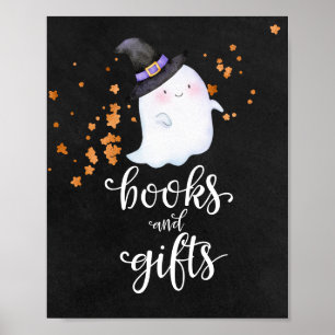 Books and Gifts Halloween Baby Shower Sign