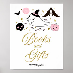 Books and Gifts Halloween Baby Shower Sign