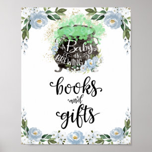 Books and Gifts Halloween Boy Baby Shower Sign
