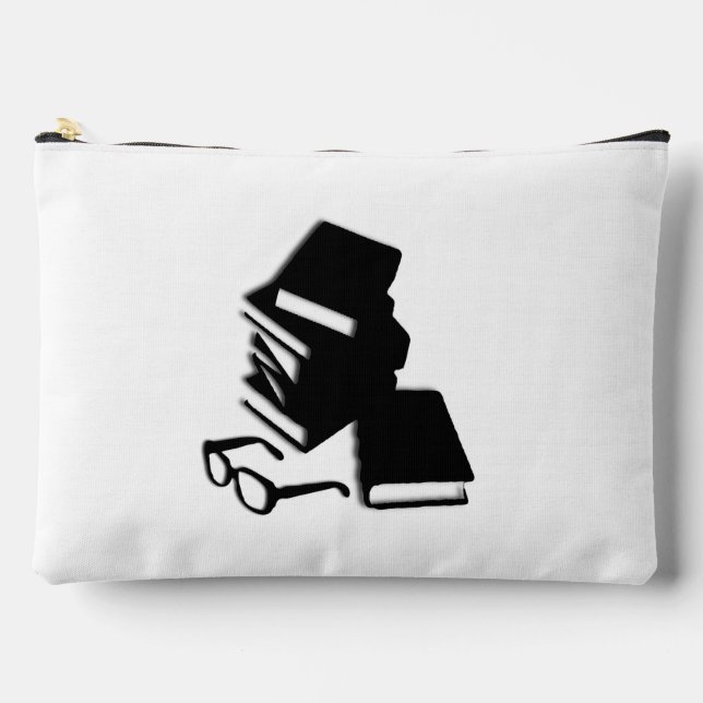 Books and Glasses Accessory Pouch (Front)