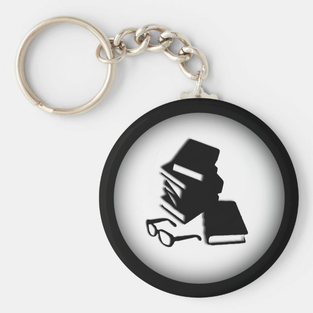 Books and Glasses Key Ring (Front)