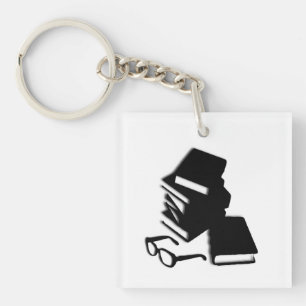 Books and Glasses Key Ring