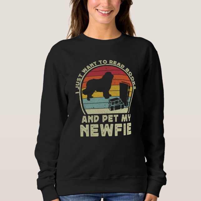 Books And Newfie For Men Women Newfoundland Dog Da Sweatshirt (Front)