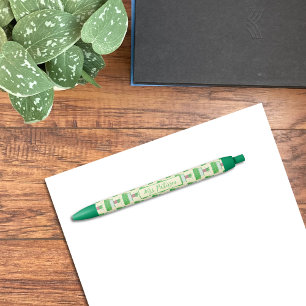 Books and Plant Green Pen with Name