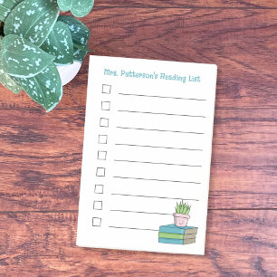 Books and Plant Teacher Reading List Sticky Notes