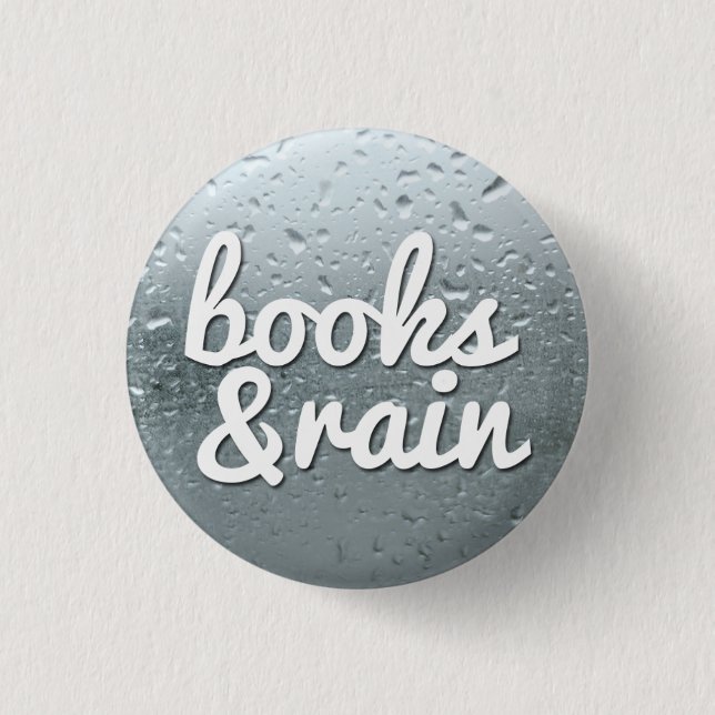 Books and Rain 3 Cm Round Badge (Front)