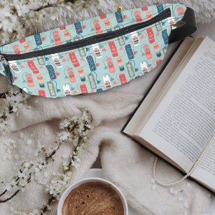 Books and Reading Themed Bookmarks Patterned Bum Bags