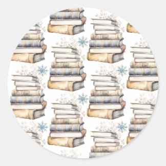 Books and Snowflakes Stickers Seals
