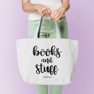 Books and Stuff Personalised Large Tote Bag