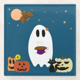 Books and Tea Glass Coaster