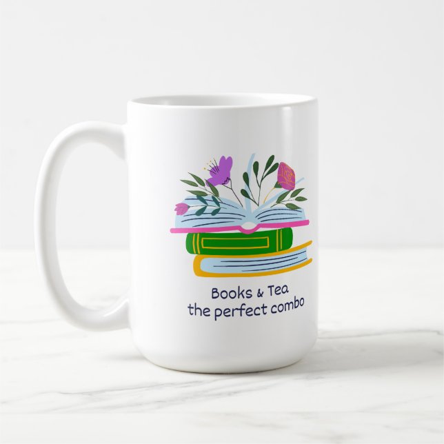 Books and Tea - The Perfect Combo Coffee Mug (Left)