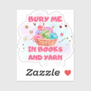 Books and Yarn Crochet Basket Art