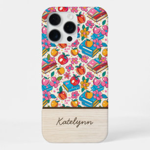 Books & Apple Teacher Phone Case • Custom Name