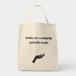 Books Are A Uniquely Portable Magic Black Reader Tote Bag