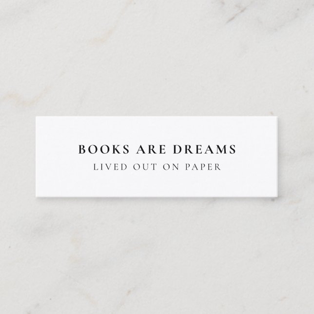 Books are Dreams | Minimalist Bookmark Card (Front)