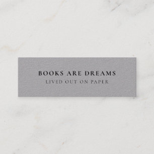 Books are Dreams Promotional Mini Bookmark Card